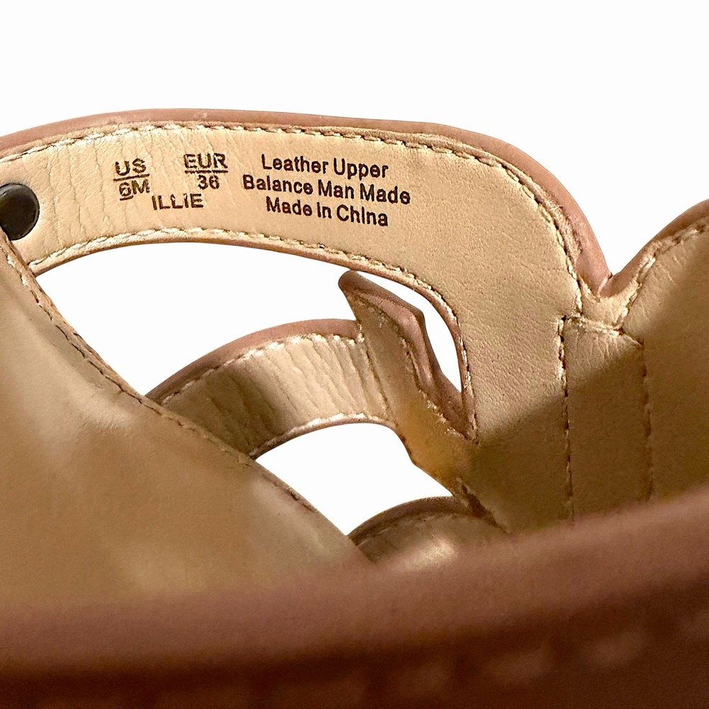 Sam Edelman Illie Bourbon Lea Block Heel Sandals Brown Leather Slide Size 6 M - Picture 6 of 10